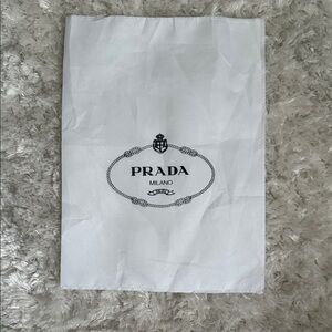 Prada White Logo Dust Bag 10.5*14”